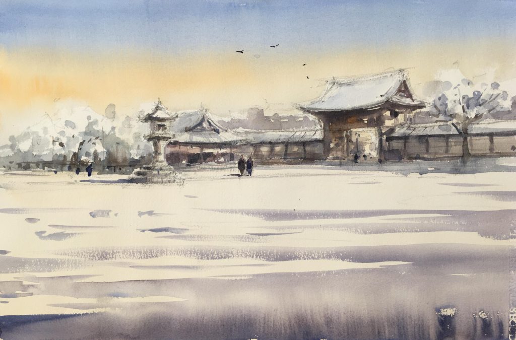 雪の西本願寺（京都）　　　　　　　　　　　　　　　　　　　　　　　　　　　　　　　　　　　　　　　　　