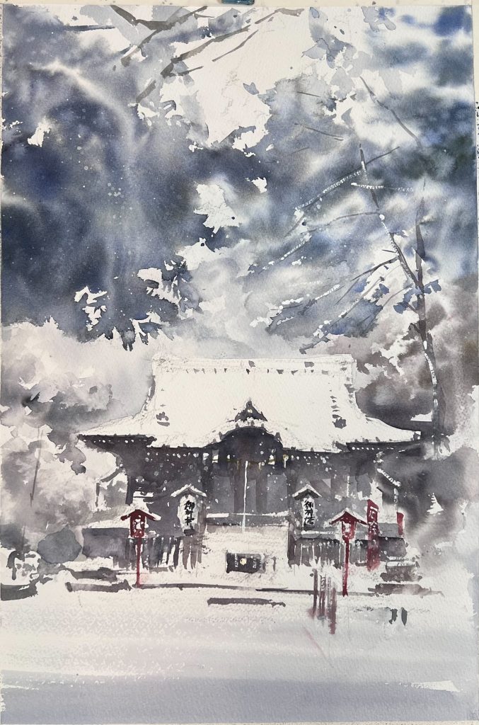 鎌倉・八雲神社の雪化粧