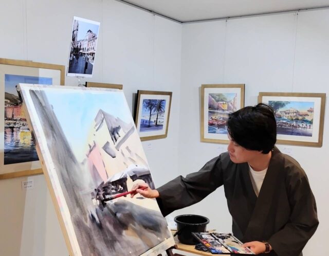 【和歌山個展9日まで】ライブペインティング開催しました！！来場者の熱心な姿に感動＾＾一期一会の和やかな時間。