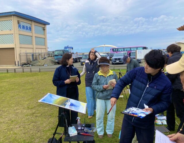 秋の片瀬漁港でスケッチ会！